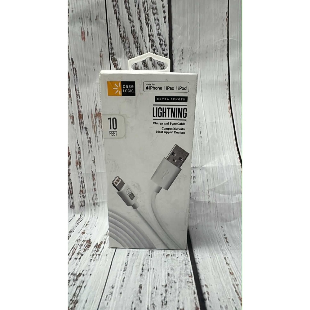 Case Logic Charge‎ Sync Cable 10 Feet White Compatible With Apple Devices